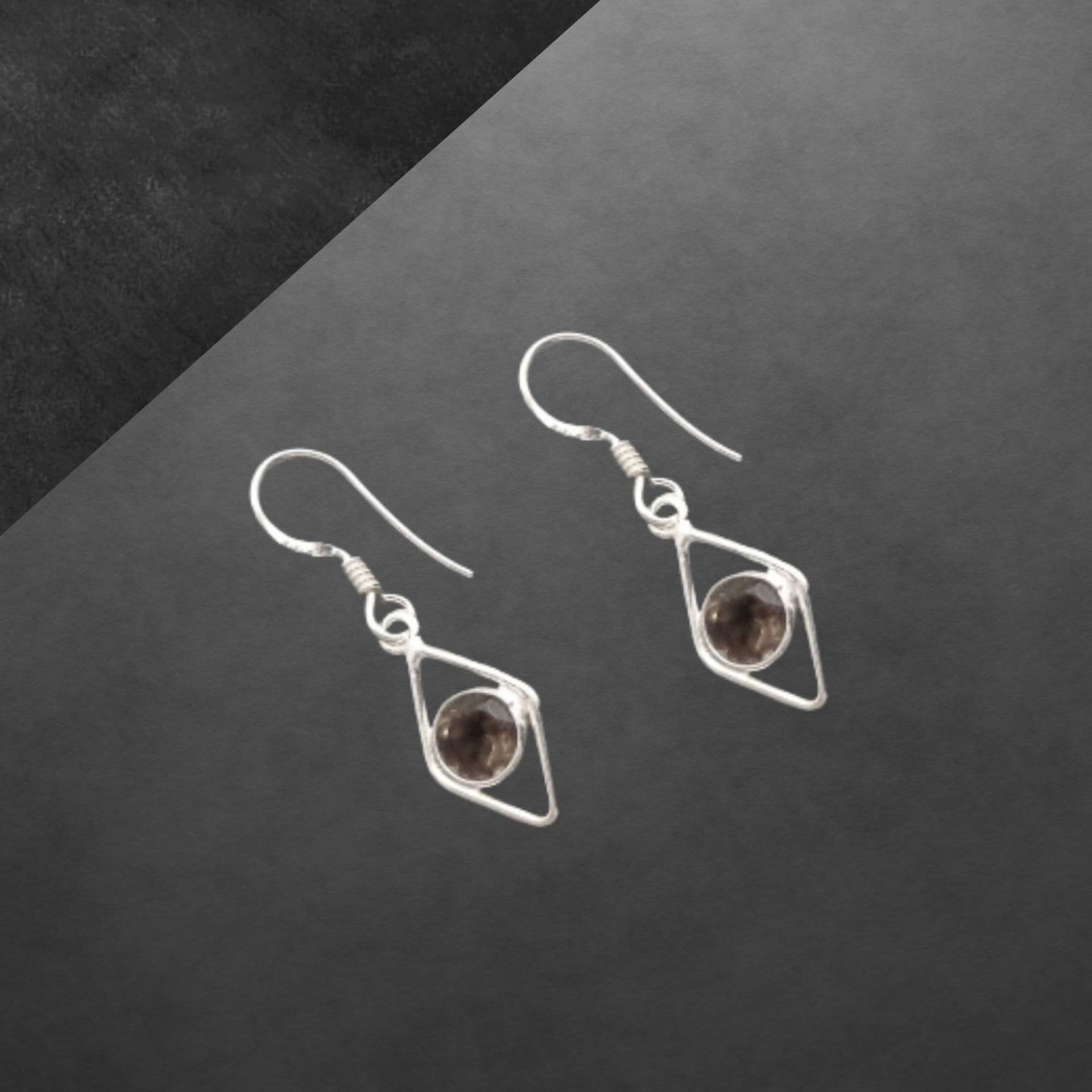 Rauchquarz Ohrringe 925 Sterling Silber, Facettierte Steine, Haken Offen von ShivasSilver