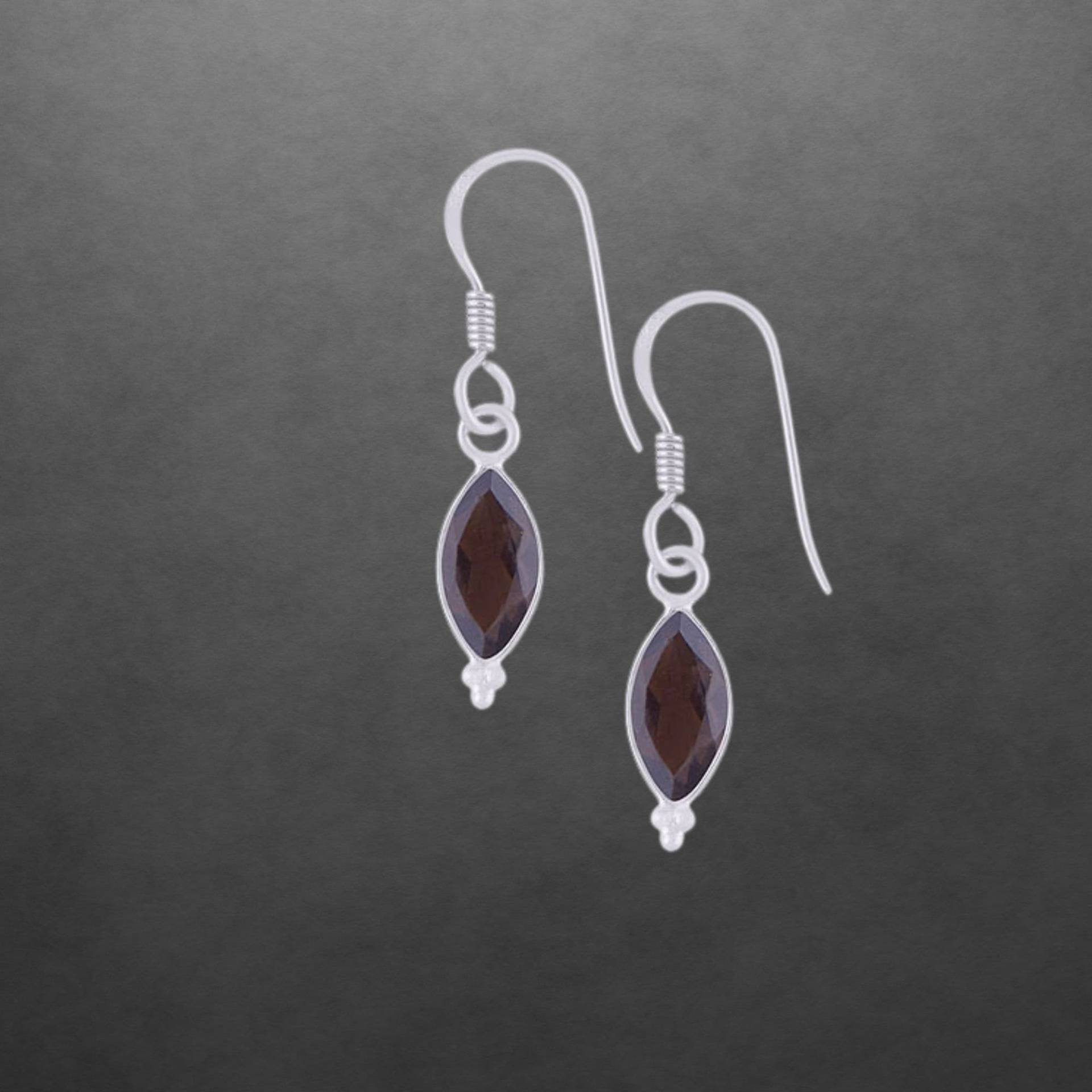 Rauchquarz Ohrringe 925 Sterling Silber, Facettierte Steine, Zierliches Design 66C von ShivasSilver