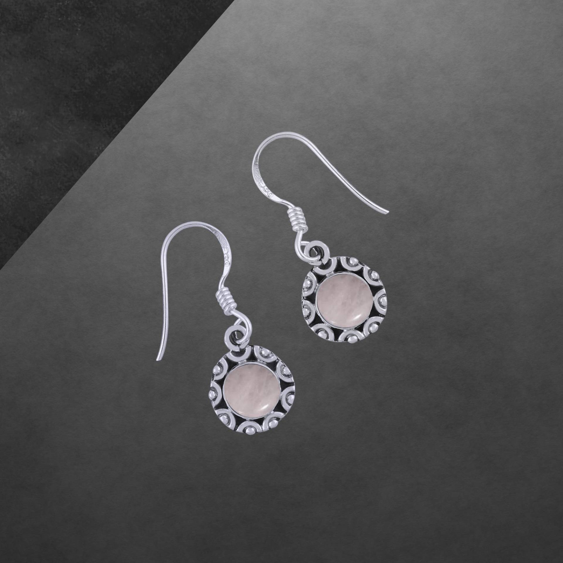 Rosenquarz Ohrringe 925 Sterling Silber Neu 020 Geschenk Für Freundin Frauen, Mädchen, Weihnachtsgeschenk Muttertaggeschenk von ShivasSilver