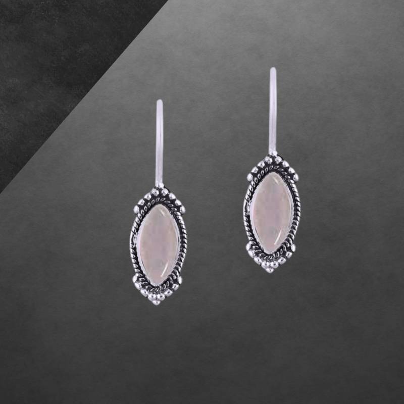 Rosenquarz Ohrringe 925 Sterling Silber Neu 115 Geschenk Für Freundin Frauen, Mädchen, Weihnachtsgeschenk Muttertaggeschenk von ShivasSilver