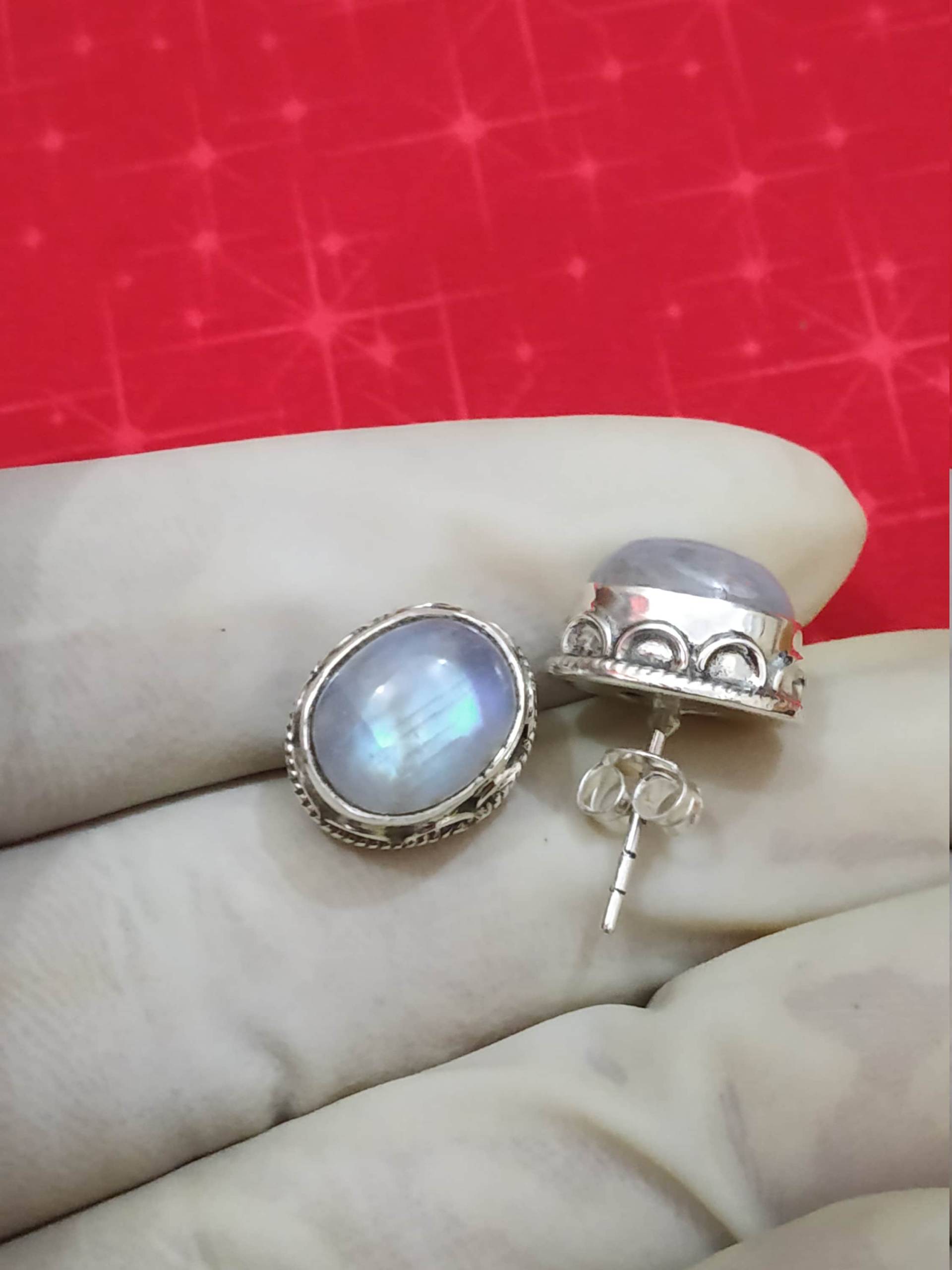 Regenbogen Mondstein Ohrstecker, Sterling Silber, Brautjungfer Ohrring, Boho Ohrring Geschenk Für Ihre Heilung Crystal Post Ohrri Regenbogen Mondstein Ohrstecker, Sterling Silber, Brautjungfer Ohrring, Boho Ohrring Geschenk Für Ihre Heilung Crystal Post Ohrri von Shivshankarbhole