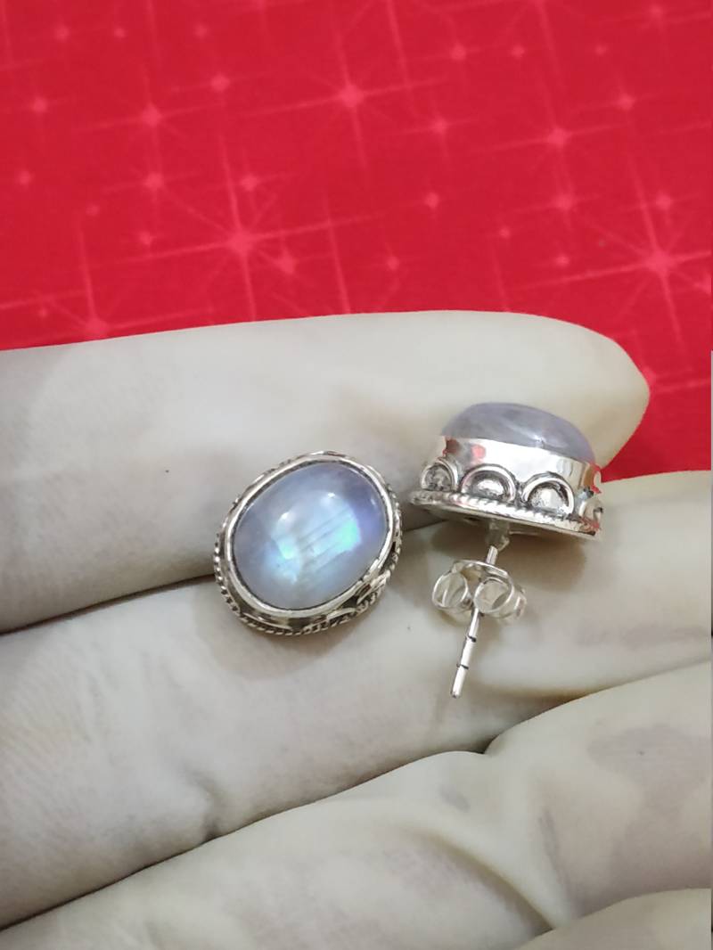 Regenbogen Mondstein Ohrstecker, Sterling Silber, Brautjungfer Ohrring, Boho Ohrring Geschenk Für Ihre Heilung Crystal Post Ohrri Regenbogen Mondstein Ohrstecker, Sterling Silber, Brautjungfer Ohrring, Boho Ohrring Geschenk Für Ihre Heilung Crystal Post Ohrri von Shivshankarbhole