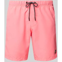 Shiwi Badehose mit Label-Patch Modell 'Mike' in Neon Pink, Größe S von Shiwi