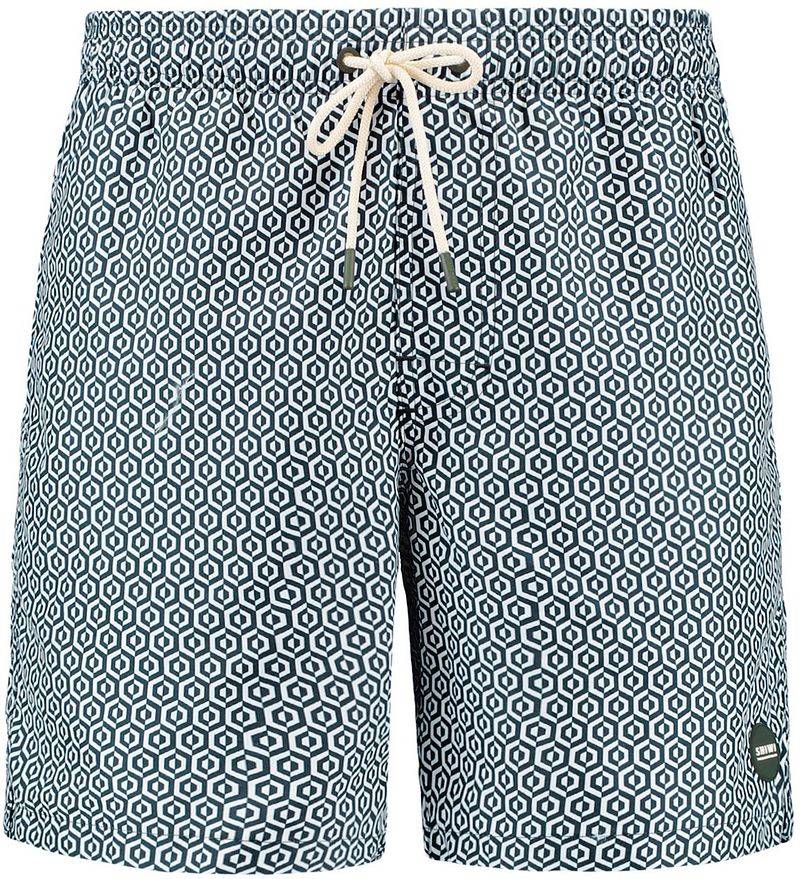 Shiwi Badeshorts Mike Geo Tile Dunkelgrün - Größe L von Shiwi