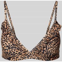 Shiwi Bikini-Oberteil mit Animal-Print Modell 'Beau' in Camel, Größe 36 von Shiwi