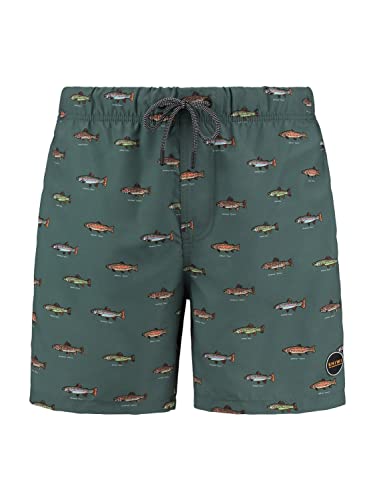 Shiwi Herren Badeshorts Go Fish grün/hellrot/hellblau L von Shiwi