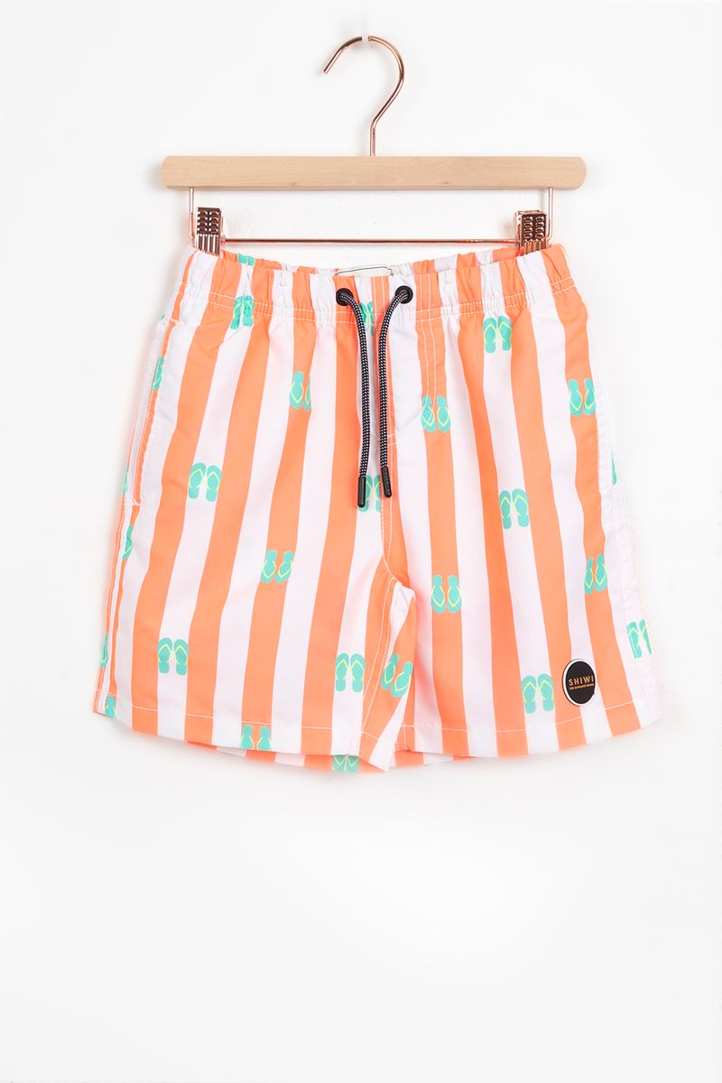 Shiwi Gestreifte Badehose Mit Flipflop-Print - Orange von Shiwi