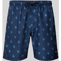 Shiwi Regular Fit Badehose mit Label-Patch Modell 'Mike' in Dunkelblau, Größe M von Shiwi