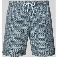 Shiwi Regular Fit Badehose mit Label-Patch Modell 'Mike' in Dunkelgruen, Größe L von Shiwi