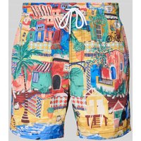 Shiwi Regular Fit Badehose mit Label-Patch Modell 'NICK' in Blau, Größe S von Shiwi