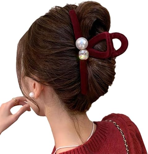 Shixiaodan Damen Perlen Haarspange Elegant und Groß Klaue Clip Geeignet für Dickes Haar Haarclip Geeignet für Dickes und Spärliches Haar von Shixiaodan