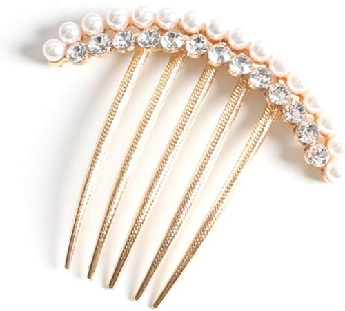 Shixiaodan Perlen Haarschmuck Strass Haarkamm Perle Haarkamm Strass Braut Seitenkamm Haareinsatz Kamm Damen Hochzeit Dekoration von Shixiaodan