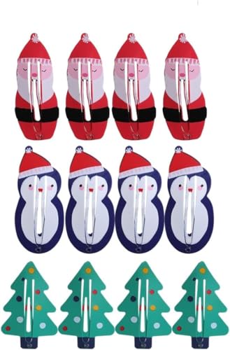 Shixiaodan Weihnachten Cartoon Haarspange - Niedliche Knopf Haarspange Weihnachten Knopf Haarspange - Rot Weihnachtsmann Weihnachtsbaum Blau Schneemann von Shixiaodan