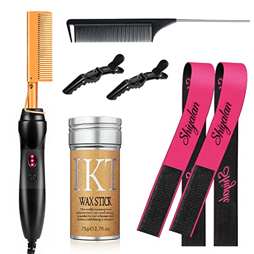 Heißer Kamm Set 7Pcs, elektrischer Haarglätter, der Kamm für schwarzes Haar drückt, heißer Kamm Set mit Perücke Wachs Stick, Spitzenband, Rat Schwanz Kamm &Salon Clips Heißer Kamm Set 7Pcs, elektrischer Haarglätter, der Kamm für schwarzes Haar drückt, heißer Kamm Set mit Perücke Wachs Stick, Spitzenband, Rat Schwanz Kamm &Salon Clips von Shiyalan