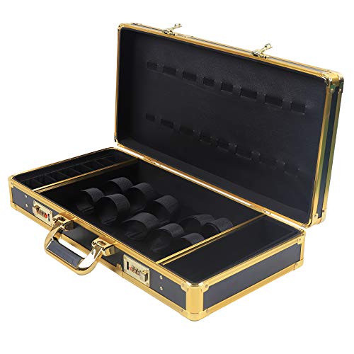 Friseursalon Tragetasche Barber Friseur Werkzeug Koffer Trimmer Kiste Stylist Scheren Kamm Organizer Box Tragbarer Haarschneider KäMme Styling Tool Travel Carry Case Mit Schloss Schwarzes Gold von Shiyinge