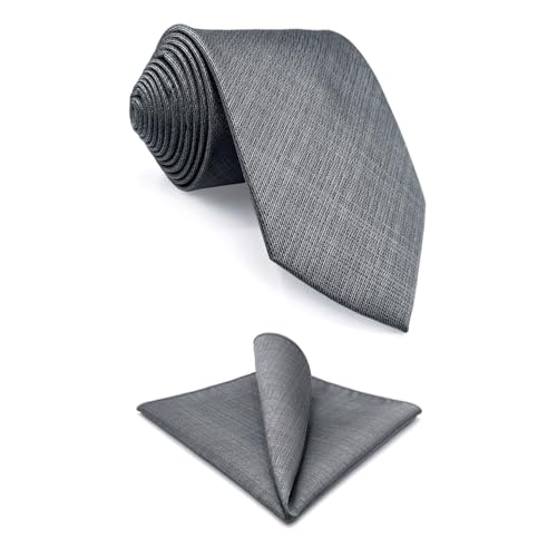 Shlax&Wing Einfarbig Color Grau Herren Mehrfarbigs Krawatte Geschäftsanzug Geschäftsanzug Classic von S&W SHLAX&WING