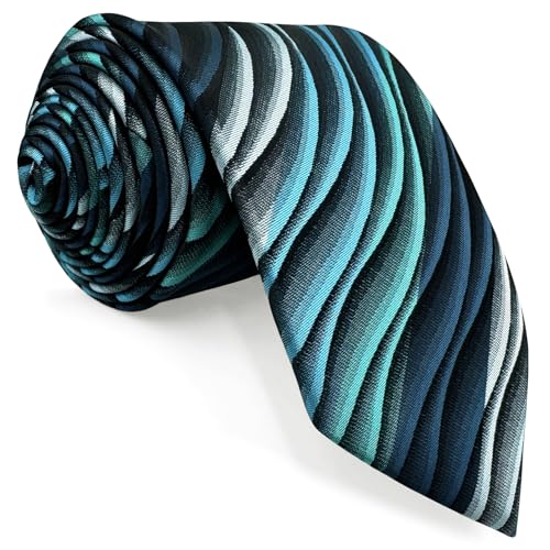 Shlax&Wing Einzigartig Herren Seide Krawatte Blau Geometrisch Extra lang Dünne Shlax&Wing Einzigartig Herren Seide Krawatte Blau Geometrisch Extra lang Dünne von S&W SHLAX&WING