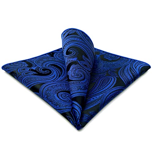 S&W SHLAX&WING Navy Blau Paisley Seide Pocket Squre Mens Herren Einstecktücher Designer Groß von S&W SHLAX&WING