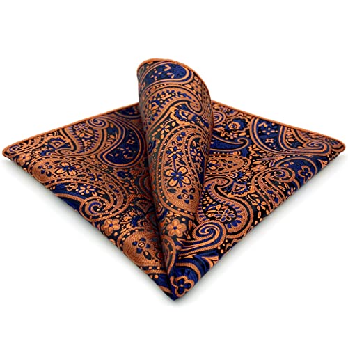 S&W SHLAX&WING Herren Einstecktücher Paisley 32cm Orange Blau von S&W SHLAX&WING