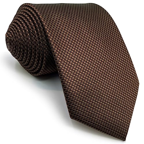 shlax&wing Herren Krawatte Solid Braun Seide Geschäftsanzug von S&W SHLAX&WING