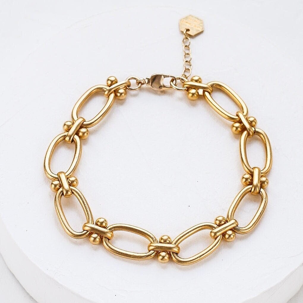 Audrey Armband, Stack Gold Link Thich Kettenarmband von ShlomitOfir