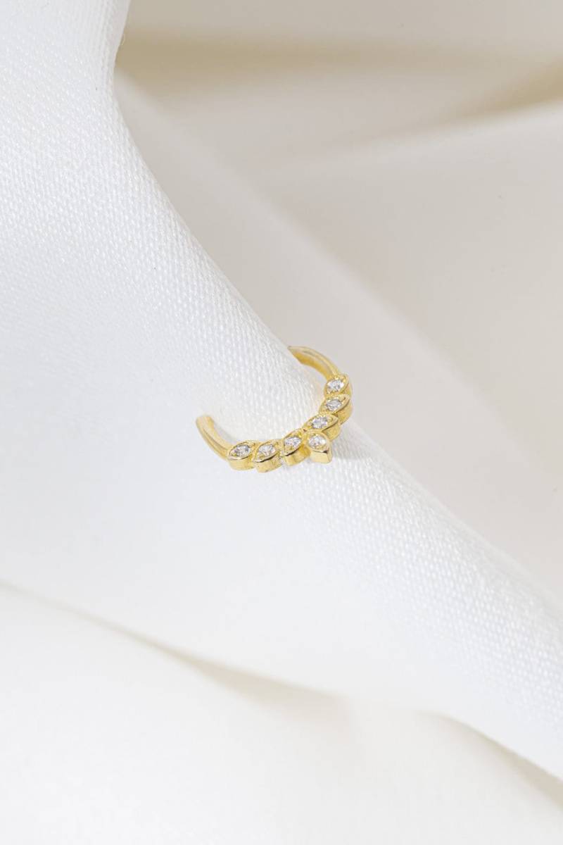 Juliette Piercing Ohrring, Hoop Piercing, One Zirkonia Steine Ohrringe von ShlomitOfir