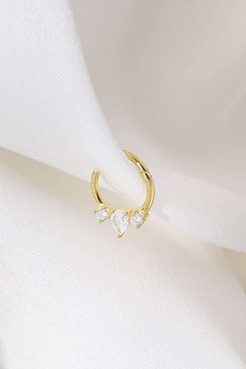 Miracle Piercing Ohrring, Hoop Piercing, One Zirkonia Steine Ohrringe von ShlomitOfir