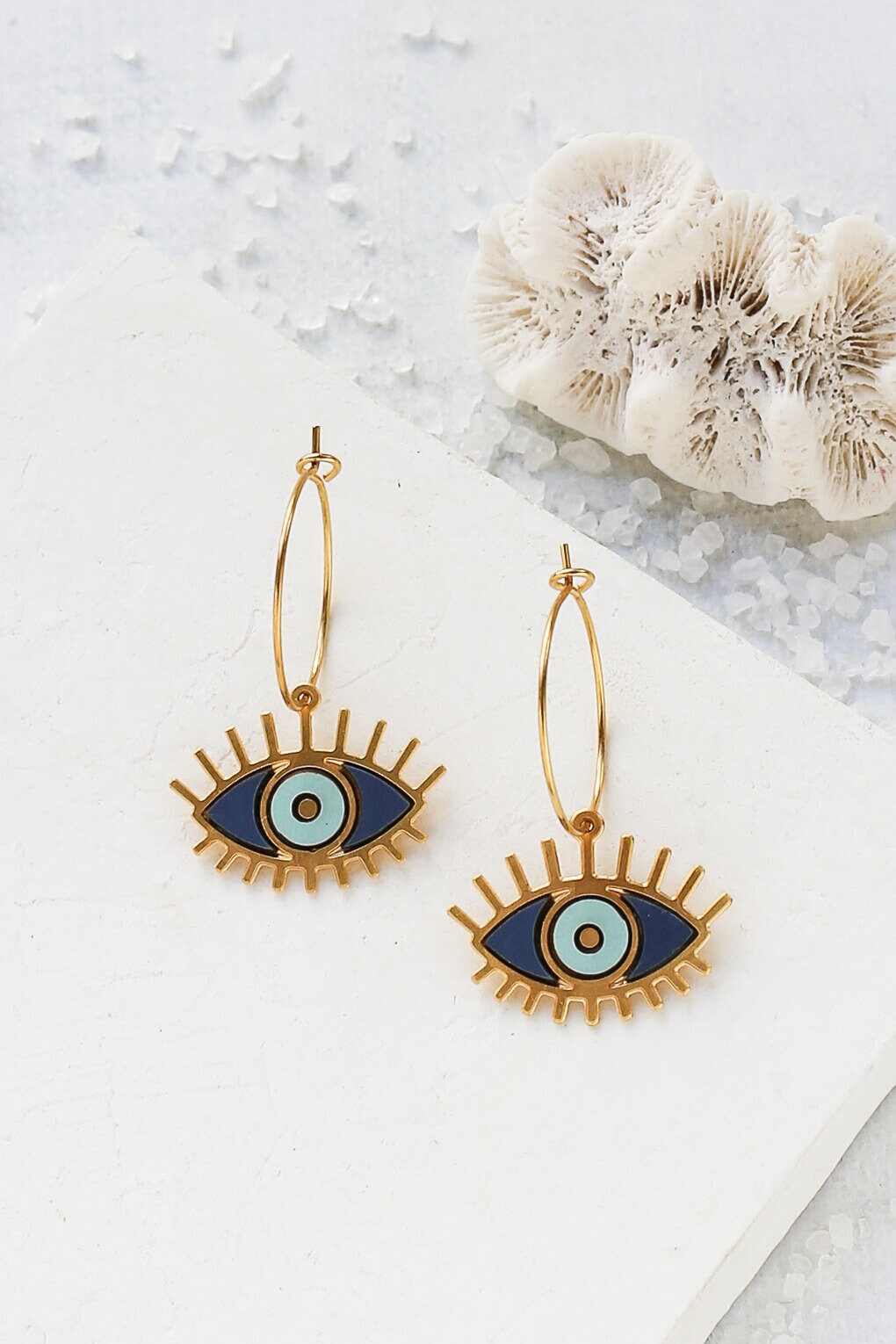 Orakel Creolen, Auge Evil Eye Charm, Augenschmuck, Schutz Schmuck von ShlomitOfir