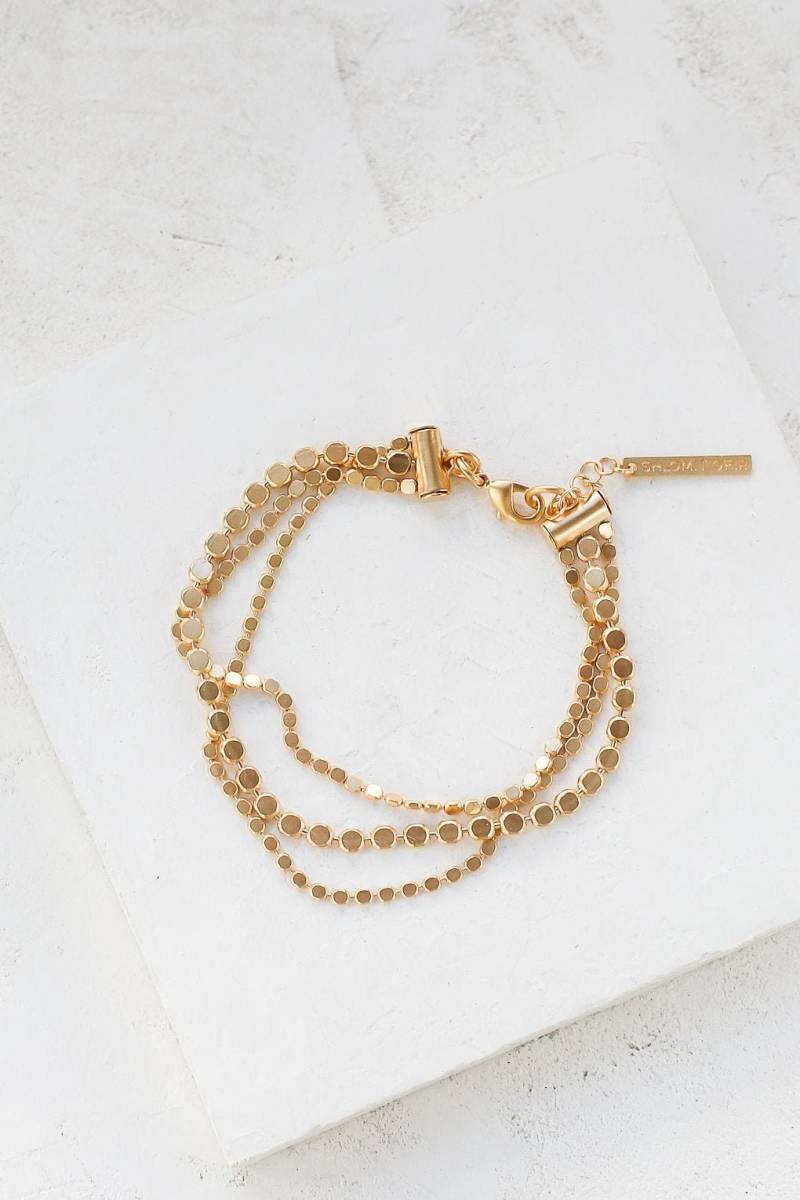 Scheibe Eleganz Armband in Gold, Hochzeitsschmuck, Braut Accessoire von ShlomitOfir