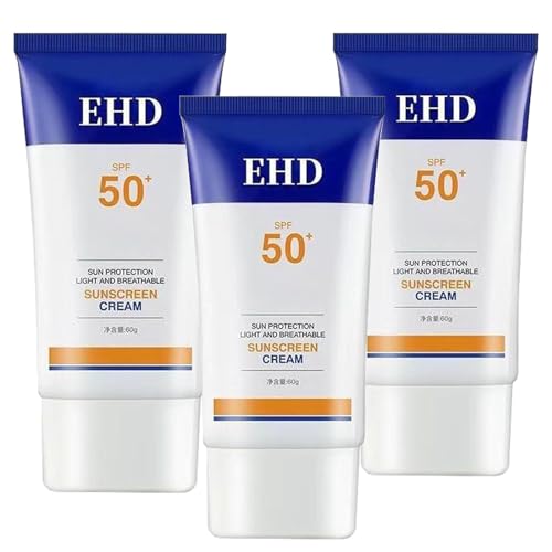 Ehd Sunscreen, Ehd Sunscreen 50, Ehd Sunscreen Spf 50, Ehd Sunscreen Cream, schnelle Absorption und kein klebriges Gefühl, Ehd Protector Solar Bester Sonnenschutz für das Gesicht von Frauen (3Pcs) von Shnbkls