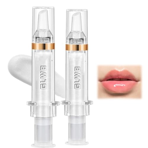 Glwb Lip Plumper, Glwb Exteme Lip Plumper, Plump And Pout Lip Plumper, bester Lip Plumper Gloss, ultra-feuchtigkeitsspendender Lip Plumper Booster mit Chili-Extrakt für schmollende Lippen (2Pcs) von Shnbkls