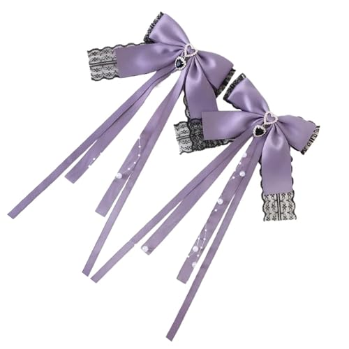 1 Paar Haarspangen mit weichen Schleifen, einfarbig, stilvolle französische Haarspangen, modischer Haarschmuck für Damen und Mädchen von Shntig