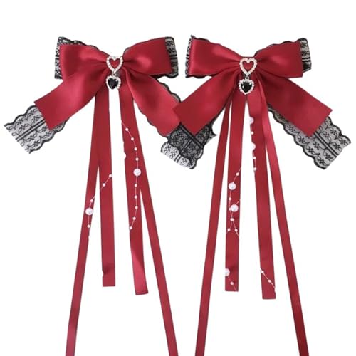 1 Paar Haarspangen mit weichen Schleifen, einfarbig, stilvolle französische Haarspangen, modischer Haarschmuck für Damen und Mädchen von Shntig