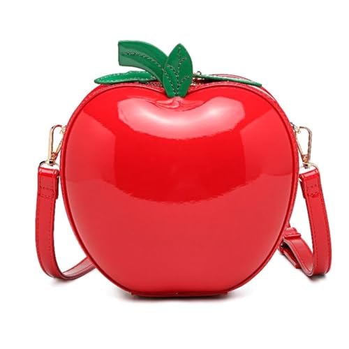 2023 Crossbody-Tasche, Obst-Form, Schultertasche für Teenager, Mädchen, trendige Reißverschlusstasche, rot von Shntig