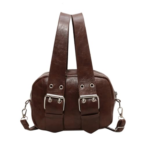 2023 Crossbody-Tasche, einfarbig, Vintage, Schultertasche für Mädchen und Damen, Kuriertasche, coffee von Shntig