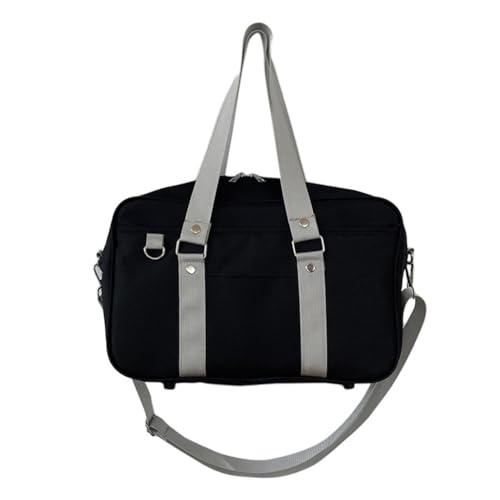 2023 Messenger Bag Crossbody Bag Umhängetasche für Teenager Mädchen JK Uniform Handtasche, Schwarz mit Grau von Shntig