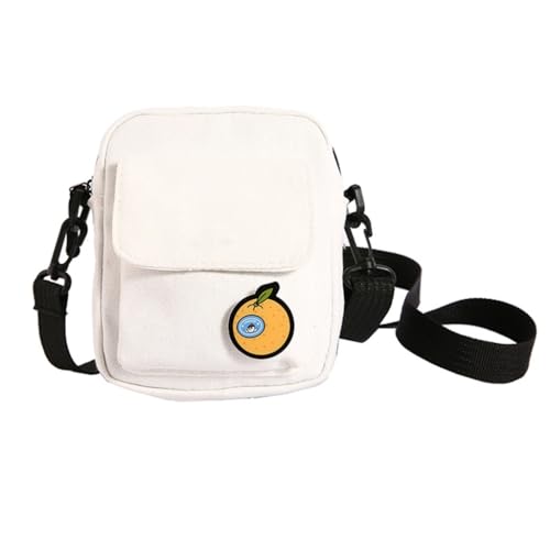 2024 Kuriertasche, Handytasche für Teenager, Mädchen, Schultertaschen, große Kapazität, Crossbody-Tasche, Canvas-Tasche, weiß von Shntig