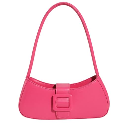 2024 Neue Unterarmtasche Schultertaschen Leder Handtasche Mode Achseltasche, hot pink von Shntig