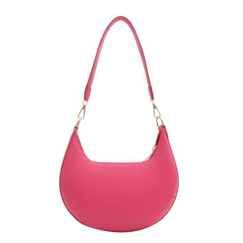 2024 Schultertaschen Halbmond Tasche Mode Achseltasche für Mädchen Frauen Handtasche Unterarmtasche, hot pink von Shntig