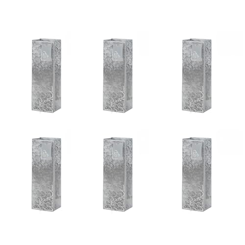 6 Weinträgertaschen verschönern Ihre Präsentation, Weinflaschentaschen, Papiertextur, geeignet für verschiedene Veranstaltungen, silber, Single branch von Shntig