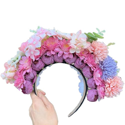 Brautgirlanden mit Blumenmuster, Hochzeitsblumen-Haarband, Strandkranz, Haar-Accessoire, Kopfreif-Requisiten für Damen, Blumen-Stirnband von Shntig