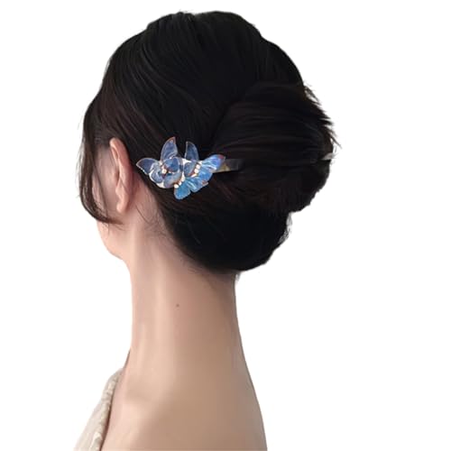 Chinesische Haar-Essstäbchen, Acryl-Haarstab mit 3 Schmetterlings-Dekoration, Haar-Accessoires für Frauen und Mädchen, Frisuren-Zubehör von Shntig