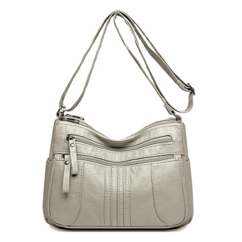 Crossbody-Taschen für Damen, Umhängetasche, Taschenbücher, mehrere Taschen, Schultertasche, PU-Leder, Schultertasche, Handtasche, beige von Shntig