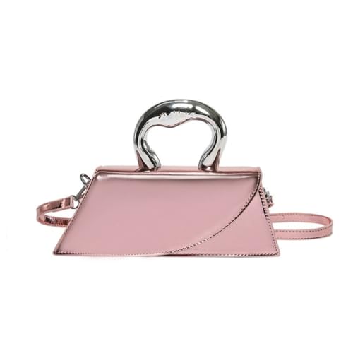 Damen-Handtasche, einfarbig, Kuriertasche, PU-Leder, Schultertasche, Clutch, rose von Shntig