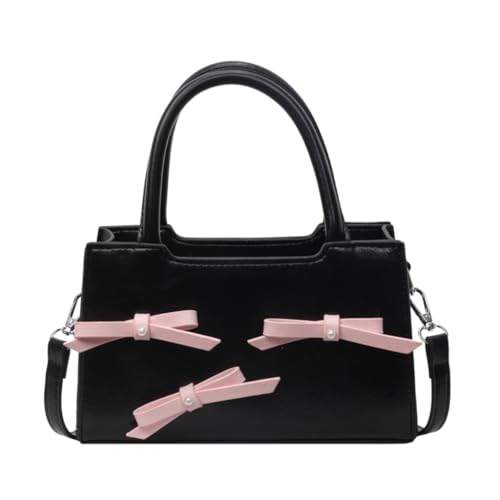 Damen-Handtasche, leicht, PU-Leder, Schultertasche, Umhängetasche, perfekt für modebewusste Personen, Schwarz von Shntig