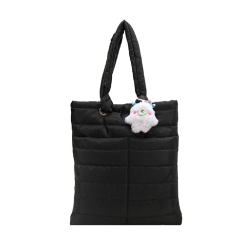 Damen Schultertasche Große Kapazität Tasche Mode Handtasche Herbst Winter Gesteppte Tasche, Schwarz , Add accessories von Shntig