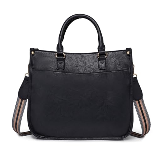 Damen-Schultertasche aus PU-Leder, modische Damen-Handtasche, moderne und praktische Tasche, geräumig, leicht zu reinigen, für den täglichen Gebrauch, blau von Shntig