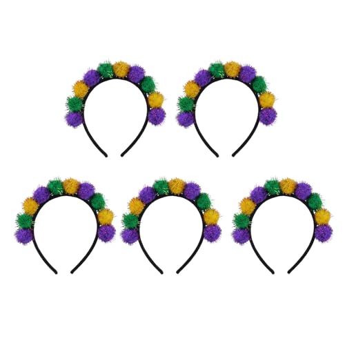 Damen-Stirnband mit buntem Charm, Kopfbedeckung für Komfort auf Festivals und Feiern, 5-teiliges Set von Shntig