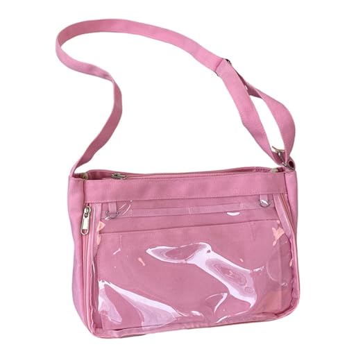 Damen-Umhängetasche, Segeltuch, transparent, japanischer Stil, Schultertasche, rose von Shntig