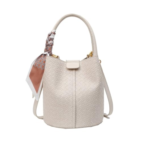 Damen-Umhängetasche, modisch, gewebtes Muster, Umhängetasche, Kuriertasche, koreanischer Stil, Handtasche für Reisen, Arbeit, beige von Shntig